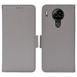 Etui en PU texture litchi, magnétique avec support, gris pour votre Blackview A80/A80S