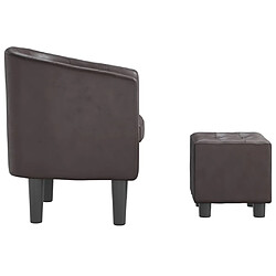 Avis vidaXL Fauteuil avec repose-pied marron similicuir