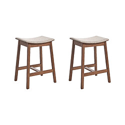 Beliani Lot de 2 tabourets de bar DIXON Tissu Beige