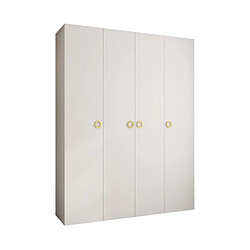 Abiks Meble Armoire à portes battantes Como 1 245,5/190/40 4 portes (blanc/doré)