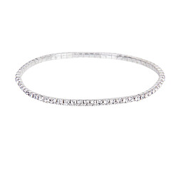 Bracelet De Cheville à Une Seule Rangée De Diamants En Cristal ANKLET Chain Bridal WEDDING Argent