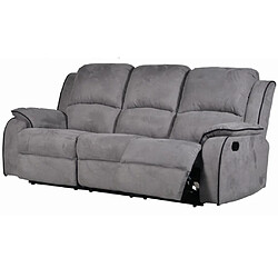 Avis Vente-Unique Canapé 3 places relax en microfibre HERNANI - Gris