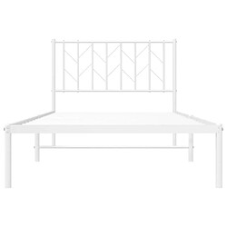 Maison Chic Cadre/structure de lit métal et tête de lit pour adulte - Lit Moderne Chambre blanc 100x190 cm -MN29365 pas cher