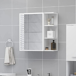 vidaXL Armoire à miroir de salle de bain Blanc Bois d’ingénierie