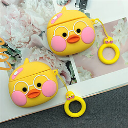 GUPBOO Airpods Coque Housse Étui Protecteur Compatible pour AirPods 3-dessin animé mignon de canard d'acide hyaluronique