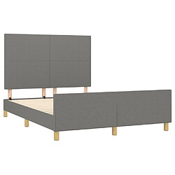 Acheter Maison Chic Lit adulte - Cadre Structure de lit avec tête de lit Contemporain Gris foncé 140x200 cm Tissu -MN42158