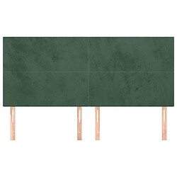 Avis Maison Chic Lot de 4 Têtes de lit design pour chambre - Décoration de lit Vert foncé 100x5x78/88 cm Velours -MN86171