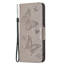 Etui en PU motif papillon avec support marron pour votre Samsung Galaxy A13 4G