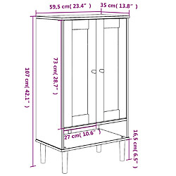 vidaXL Armoire à chaussures SENJA aspect rotin marron bois massif pas cher