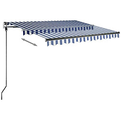 Acheter Maison Chic Auvent manuel rétractable,Store manuel de porte avec LED 350x250 cm Bleu et blanc -GKD48356