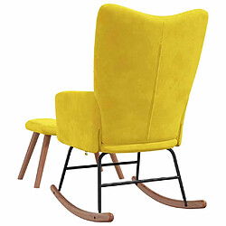 Acheter vidaXL Chaise à bascule avec repose-pied Jaune moutarde Velours