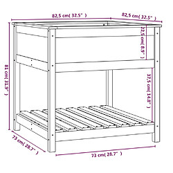 vidaXL Jardinière avec étagère 82,5x82,5x81 cm Bois massif de pin pas cher