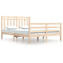 vidaXL Cadre de lit sans matelas 140x200 cm bois massif