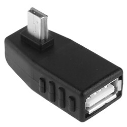 Wewoo Adaptateur noir Mini USB Mâle vers USB 2.0 AF avec 90 Degrés Gauche Angle, Fonction OTG