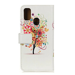 Etui en PU impression de motifs arbre de fleurs colorées pour votre Samsung Galaxy A21s