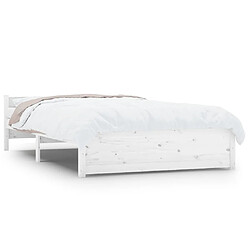 Maison Chic Lit adulte - Lit simple Cadre de lit,Structure du lit Contemporain Blanc Bois massif 140x200 cm -MN75526