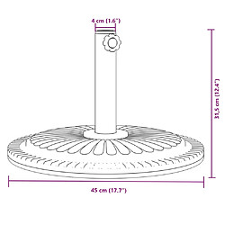 vidaXL Base de parasol pour mâts Ø38 / 48 mm 12 kg rond pas cher