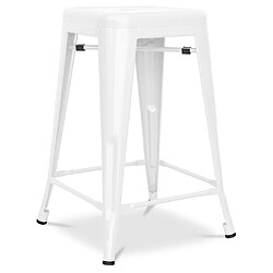 ICONIK INTERIOR Tabouret de bar - Design industriel - Acier mat - 60cm - Nouvelle édition - Stylix Blanc