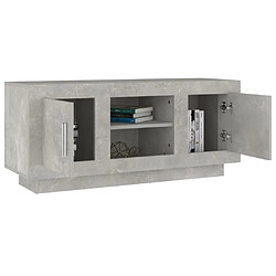 Avis vidaXL Meuble TV gris béton 102x35x45 cm bois d'ingénierie