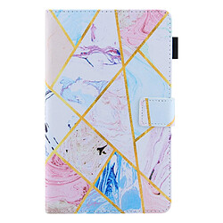 Etui en PU texture croisée avec porte-cartes Motif de marbre géométrique pour votre Samsung Galaxy Tab A8 10.5 2021 SM-X200/X205