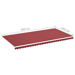 vidaXL Tissu de remplacement pour auvent Bordeaux rouge 6x3 m pas cher