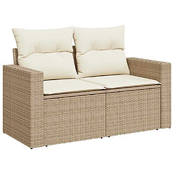 Avis vidaXL Salon de jardin avec coussins 5 pcs beige résine tressée