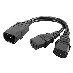 Avis 2 Pièces Noir Nouveau PVC IEC320-C14 à 2C13 Adaptateur De Cordon Mâle à Femelle Serveur