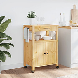 Avis Maison Chic Desserte de cuisine | Chariot de cuisine | Meuble de rangement roulant MONZA 60x40x90 cm bois massif de pin -GKD31212