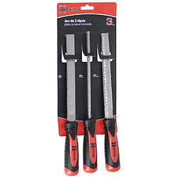 Set de 3 râpes à bois emmanchées grosses piqures 200 mm - HANGER - 110391