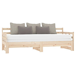 Avis vidaXL Lit coulissant sans matelas bois de pin massif 2x(90x200) cm