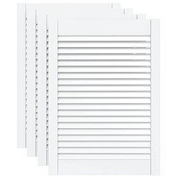 vidaXL Portes d'armoire à persiennes 4 pcs blanc 69x49,4 cm pin massif