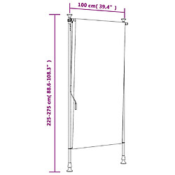 vidaXL Store roulant d'extérieur orange et blanc 100x270cm tissu acier pas cher