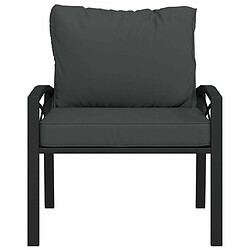 Avis Maison Chic Chaise de jardin avec coussin - Fauteuil d'extérieurs gris 68x76x79 cm acier -MN48473