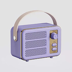 General Haut-parleur stéréo Bluetooth portable rétro, haut-parleur vintage rétro sans fil amélioré avec fente pour carte TF, jolis accessoires de style ancien esthétique pour cuisine, chambre, bureau, fête, maison, cadeau pour un ami (violet)