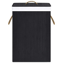 Avis vidaXL Panier à linge avec 2 sections bambou noir 72 L