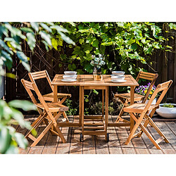 Beliani Tables avec chaises FRASSINE Bois Bois clair