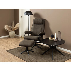 Toilinux Fauteuil Hailey avec accoudoirs et repose pieds - Taupe