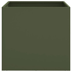 Acheter vidaXL Jardinières 2 pcs vert olive 49x47x46 cm acier