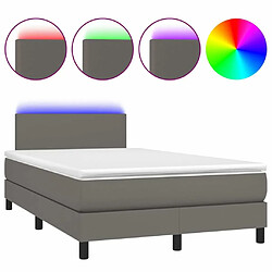 Sommier à lattes et LED,Cadre à lattes de lit avec matelas pour Adulte Gris 120x200 cm -MN70271