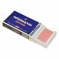 Duo Pack Modiano ""SUPER"" - 2 Jeux de 55 cartes 100% plastique - format poker - 4 index standards pas cher