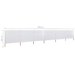 vidaXL Paravent 6 panneaux Tissu 800 x 160 cm Blanc sable pas cher