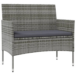 Avis Maison Chic Salon de jardin 8 pcs + coussins - Mobilier/Meubles de jardin - Table et chaises d'extérieur Résine tressée Gris -MN13125