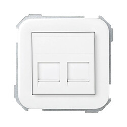 Ledkia Plaque Prise Double RJ11/RJ45 SIMON 31 31089 Blanc