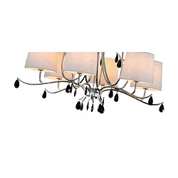 Luminaire Center Suspension abats jours Andrea Chrome poli 9 ampoules 80cm pas cher