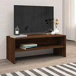 Maison Chic Meuble TV scandinave - Banc TV pour salon Chêne marron 100x40x40 cm Bois d'ingénierie -MN27243