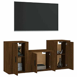 Avis Maison Chic Ensemble de meubles TV 3 pcs pour salon - Chêne marron Bois d'ingénierie -MN94773