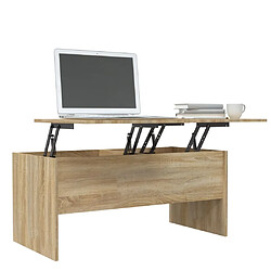 Acheter Maison Chic Tabls basse,Table Console pour salon Chêne sonoma 102x50,5x46,5 cm Bois d'ingénierie -MN88517