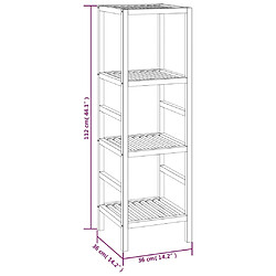 vidaXL Étagère de salle de bain 36x36x112 cm Bois massif de noyer pas cher