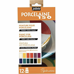 Pebeo Set de 12 peintures base eau porcelaine - 12 x 20 ml