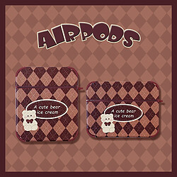 GUPBOO Airpods Coque Housse Étui Protecteur Compatible pour AirPods 3-style coréen mignon ours losange fille